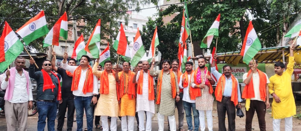 देश के 79वें जश्ने आजादी से पूर्व भाजपा ने निकला तिरंगा यात्रा अभियान